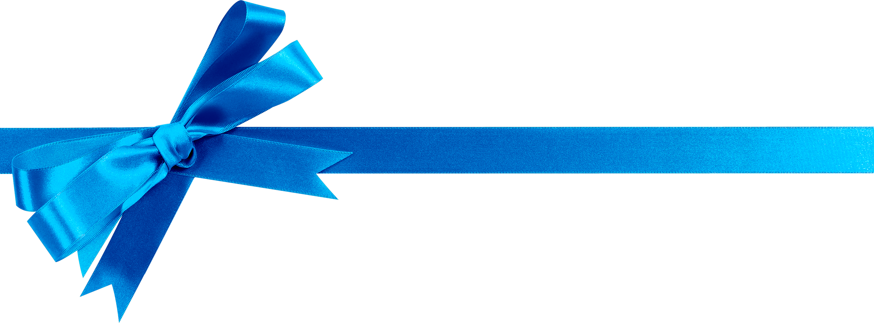 Blue christmas gift ribbon and bow